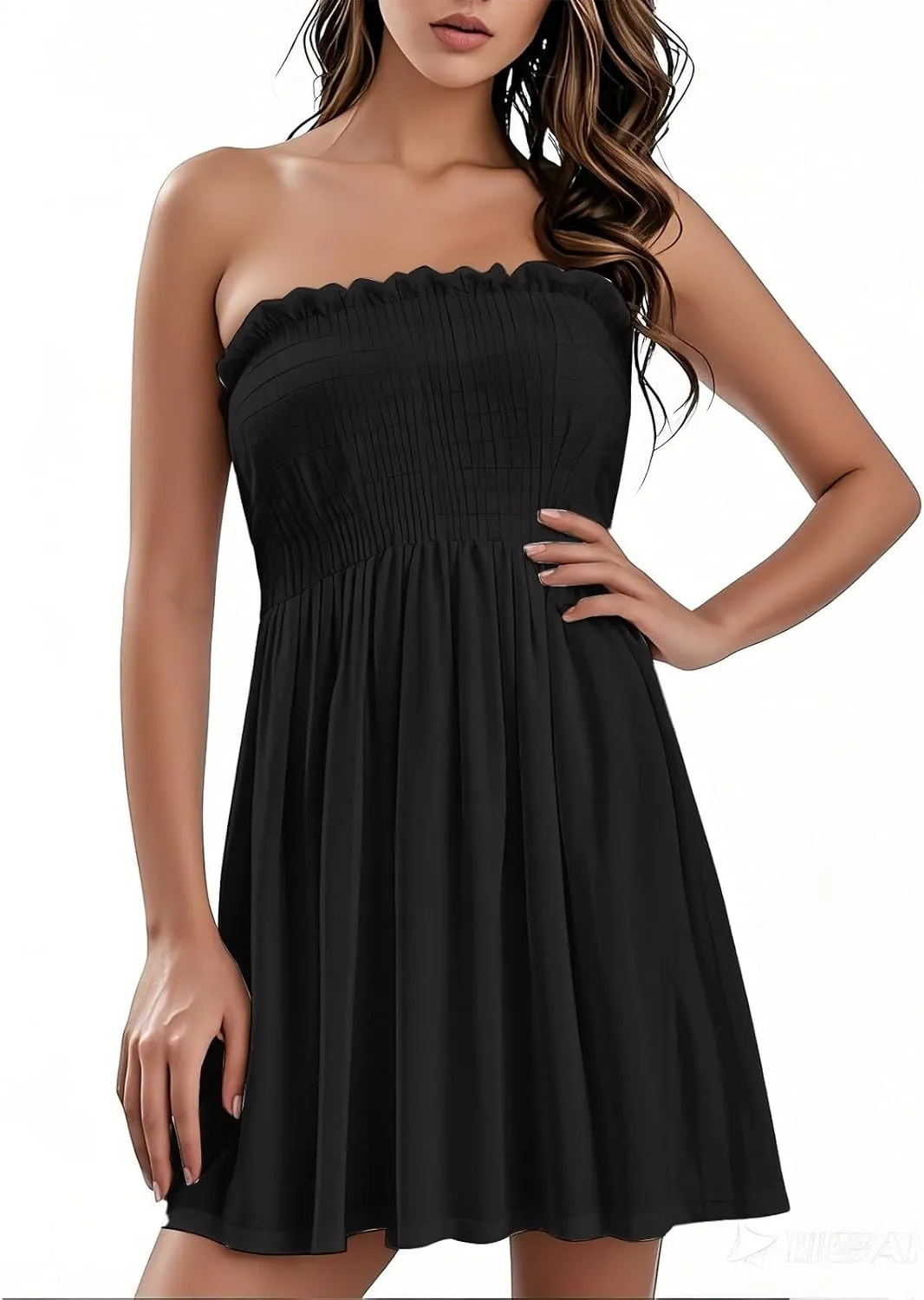 Summer Dresses for Women 2025 Plus Size Strapless Sundress Wedding Guest Dress & Vacation Cover Up Slimming Waist