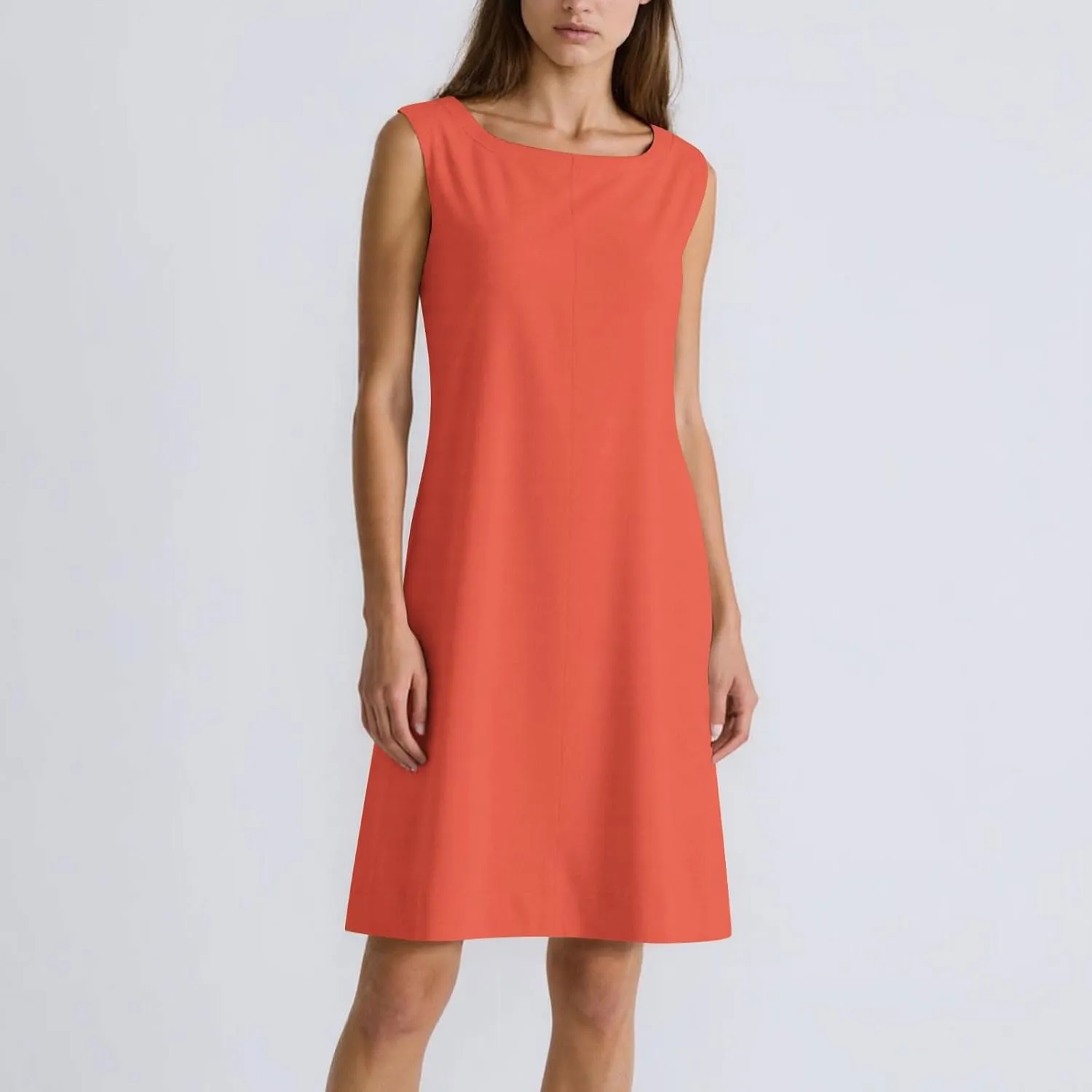 Sundresses for Women 2025 Solid Round Neck Sleeveless Tank Dress Casual Beach Vacation Cotton Linen Mini Dresses