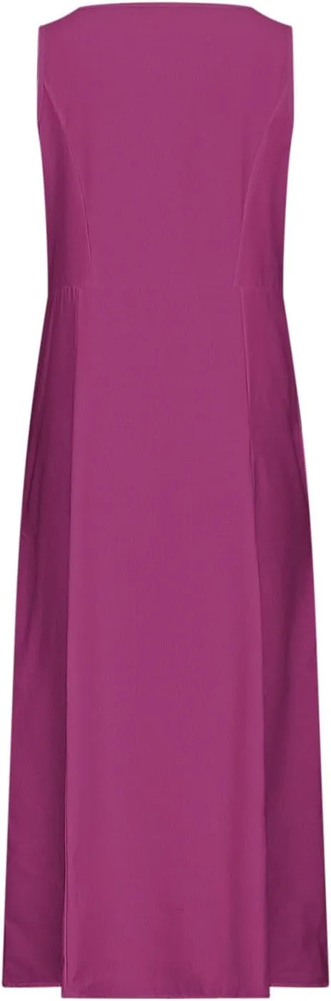 TANGNADE Women's Summer Cotton Linen Plus Size Long Dress Sleeveless Flowy Dresses Loose Comfy Dress with Pockets