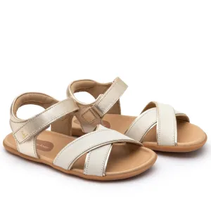 Tip Toey Joey Girl's Grip Shine Sandals - Champagne / Tapioca