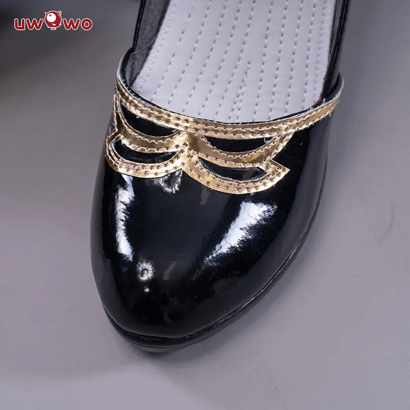 Uwowo Game Genshin Impact Cosplay Lisa Witch of Purple Rose The Librarian Cosplay Shoes
