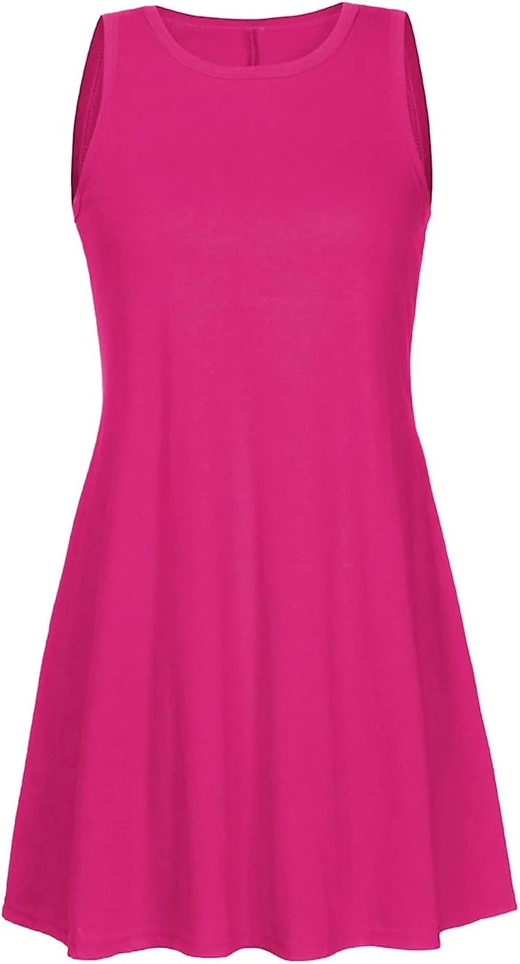 Vacation Dresses for Women 2024 Sleeveless Casual Sundresses A Line Fashion Comfy Short Dresses with Pockets