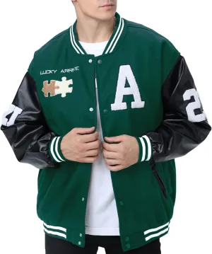 Varsity Jacket Unisex Y2K Embroidered Letterman Bomber Jacket Casual Baseball Jackets