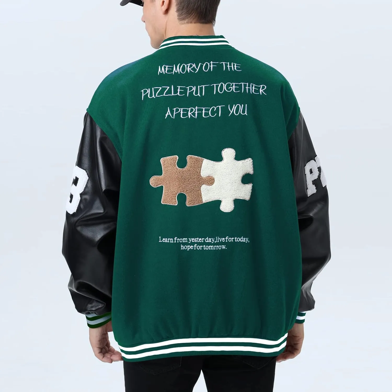 Varsity Jacket Unisex Y2K Embroidered Letterman Bomber Jacket Casual Baseball Jackets