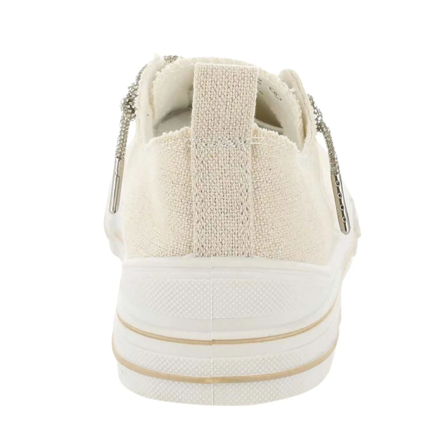 Very G Womens Aman Sparkle Lace Up Canvas Sneaker, Natural