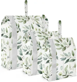 Watercolor Christmas Plant Leaves Packing Cubes for Travel 3 Set Compression Packing Bags Luggage Bags for Carry On
