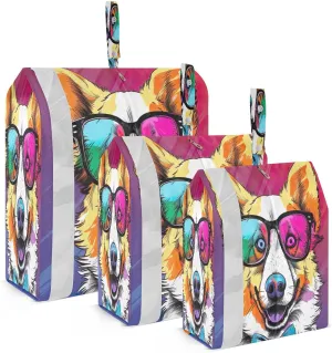 Watercolor Dogs Packing Cubes for Travel 3 Set Compression Travel Cubes Luggage Bags Organizer for Carry On