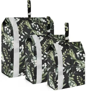 Watercolor Mistletoe Packing Cubes for Travel 3 Set Packing Cubes Compression Luggage Organizer Bags for Woman Man