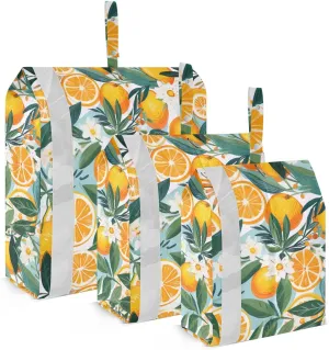 Watercolor Orange Leaves Packing Cubes for Travel 3 Set Large Packing Cubes Luggage Bags for Packing