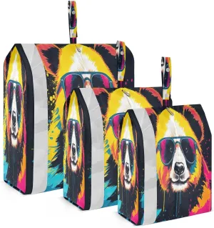Watercolor Panda Glasses Packing Cubes for Travel 3 Set Packing Cubes Compression Luggage Organizer Bags for Woman Man