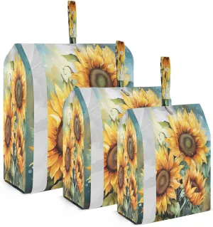 Watercolor Sunflowers Packing Cubes for Travel 3 Set Packing Compression Cubes Luggage Bags Organizer for Vacation Clothes