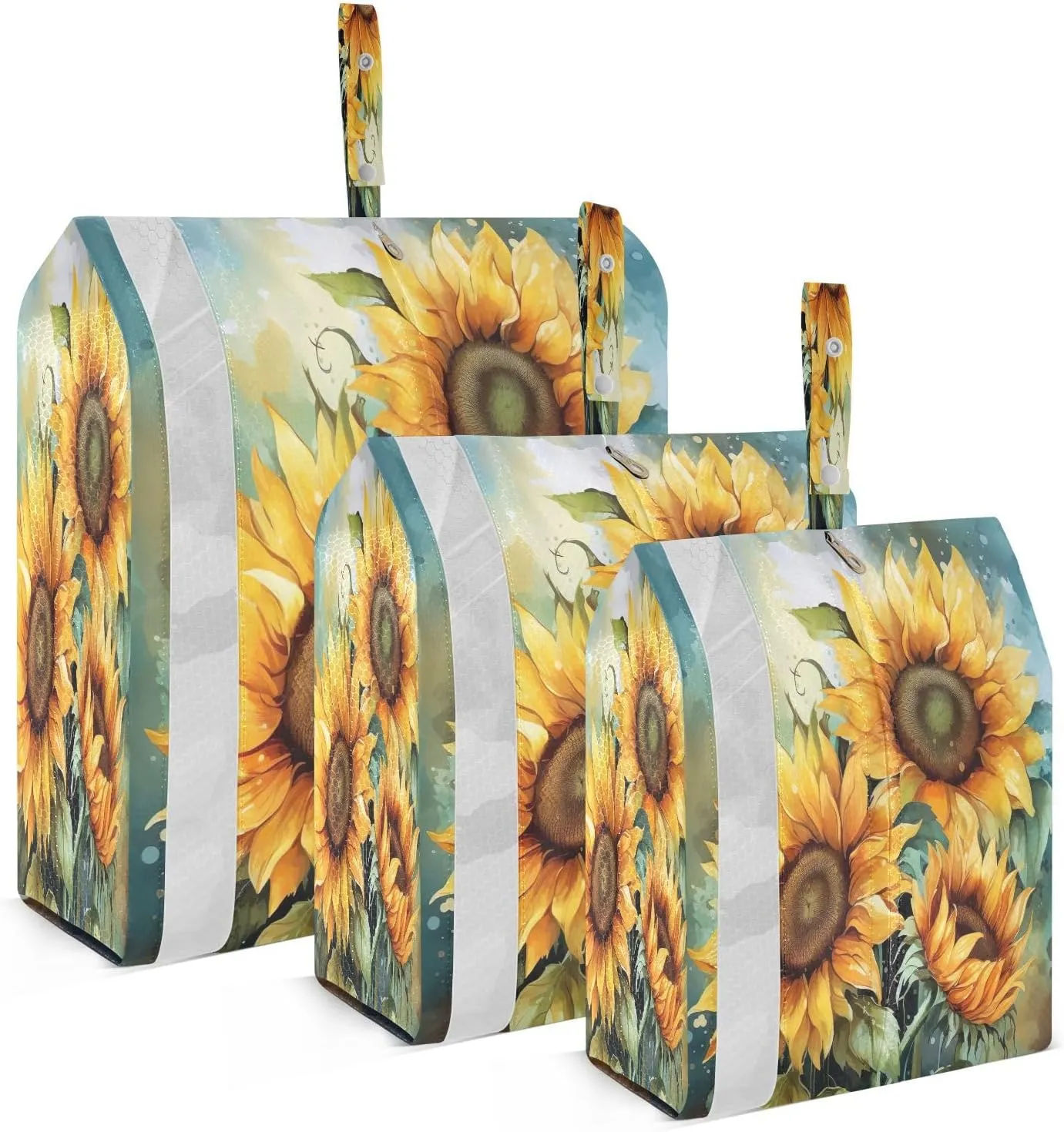 Watercolor Sunflowers Packing Cubes for Travel 3 Set Packing Compression Cubes Luggage Bags Organizer for Vacation Clothes