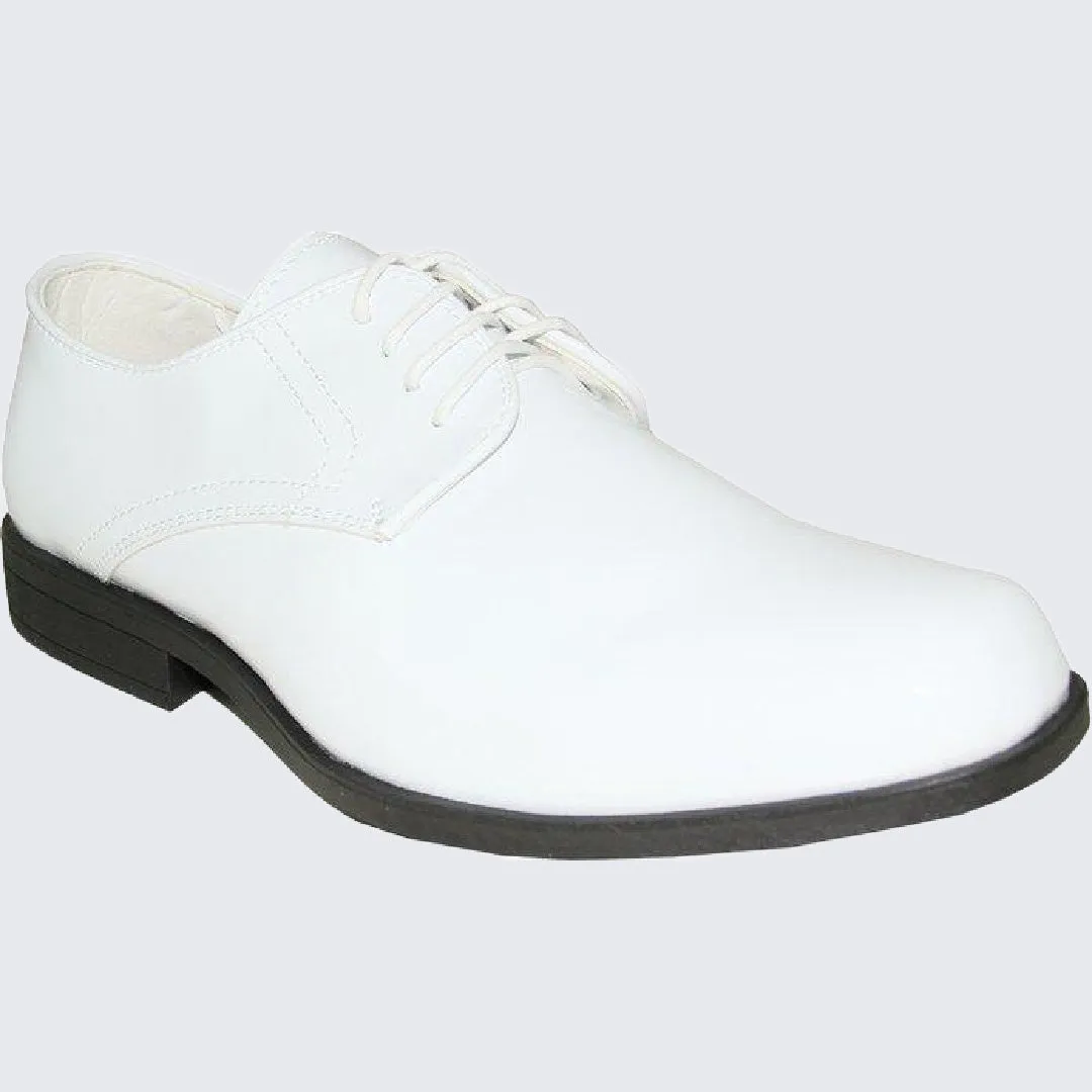 White Tuxedo Shoes Patent Leather Mens Round Toe by Jean Yves