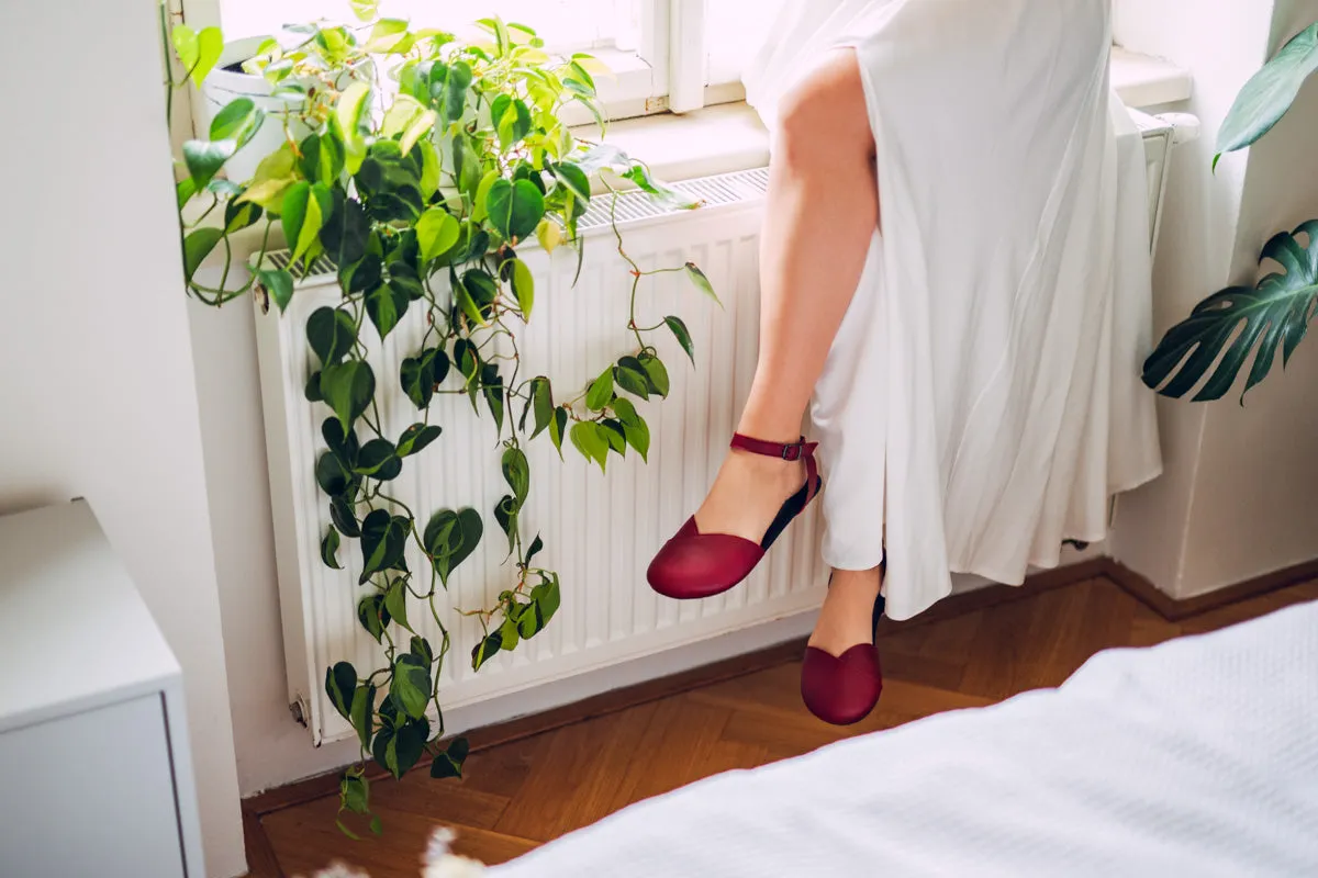 Women’s Ballerina barefoot burgundy dress shoes