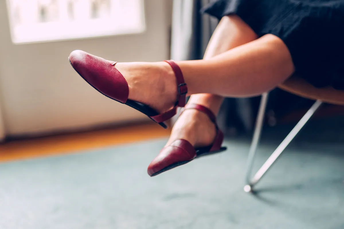 Women’s Ballerina barefoot burgundy dress shoes