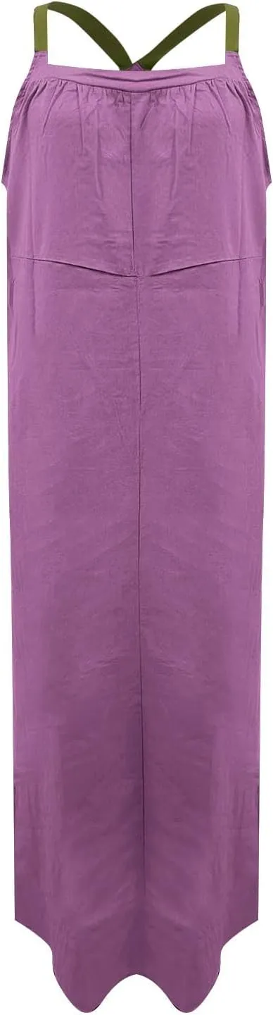 Womens Boho Maxi Dress Summer Sleeveless Cotton Linen Overall Dress Sexy Elegant Spaghetti Strap Beach Party Sundress