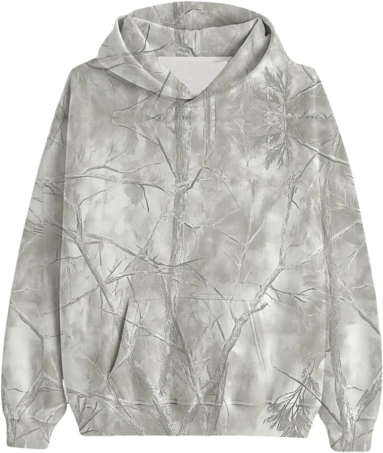 Women's Camo Hoodies Maple Leaf Print Oversized Hooded Sweatshirt Long Sleeve Fleece Pullover Hoodie Tops with Pockets