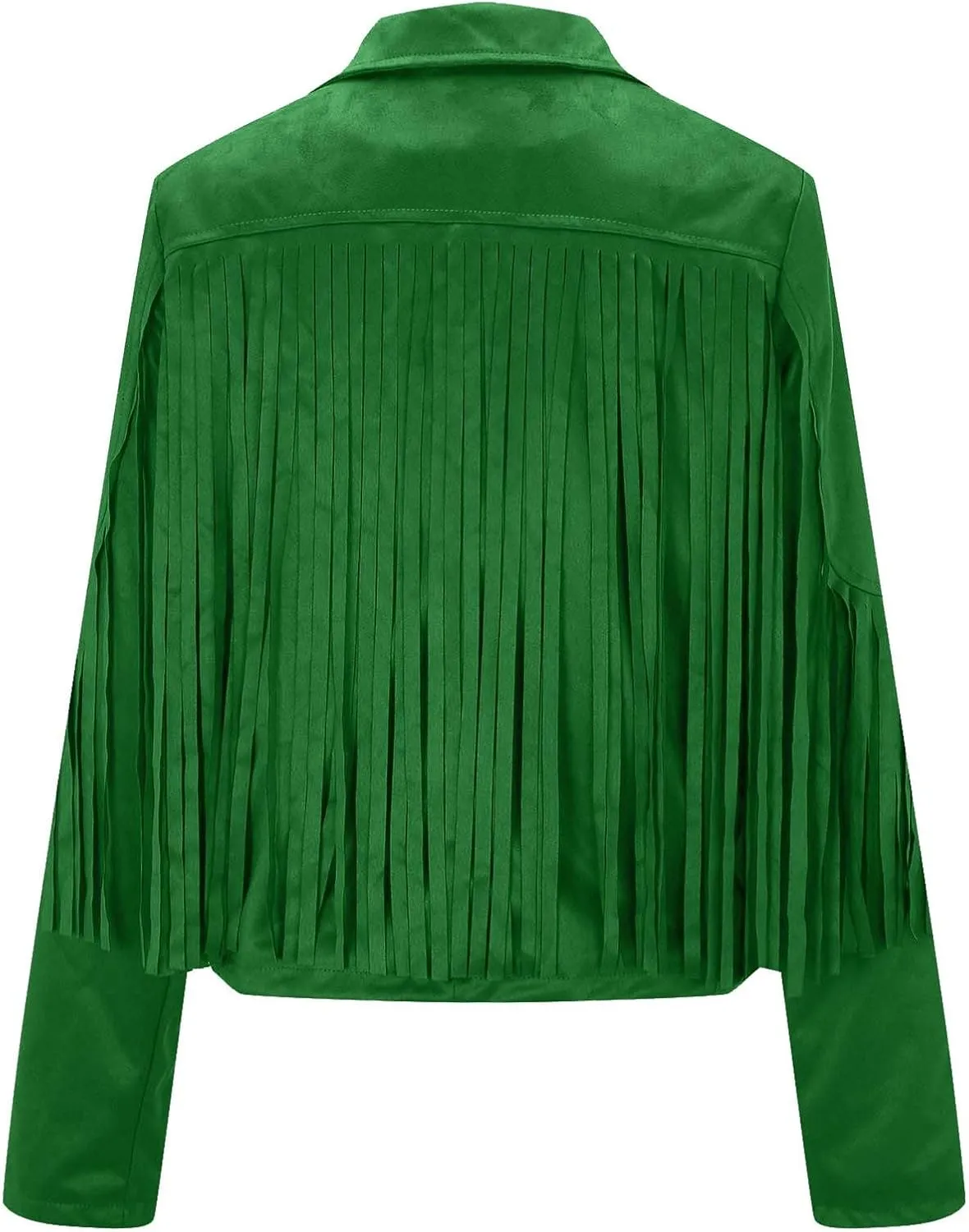 Women's Fringe Faux Suede Leather Jackets 2025 Fashion Tassel Motorcycle Cropped Coats Trendy Cardigan Outwear