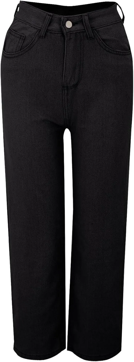 Women's High Waisted Wide Leg Jeans with Forward Pockets Trendy Casual Denim Pants for Comfort and Style Everyday