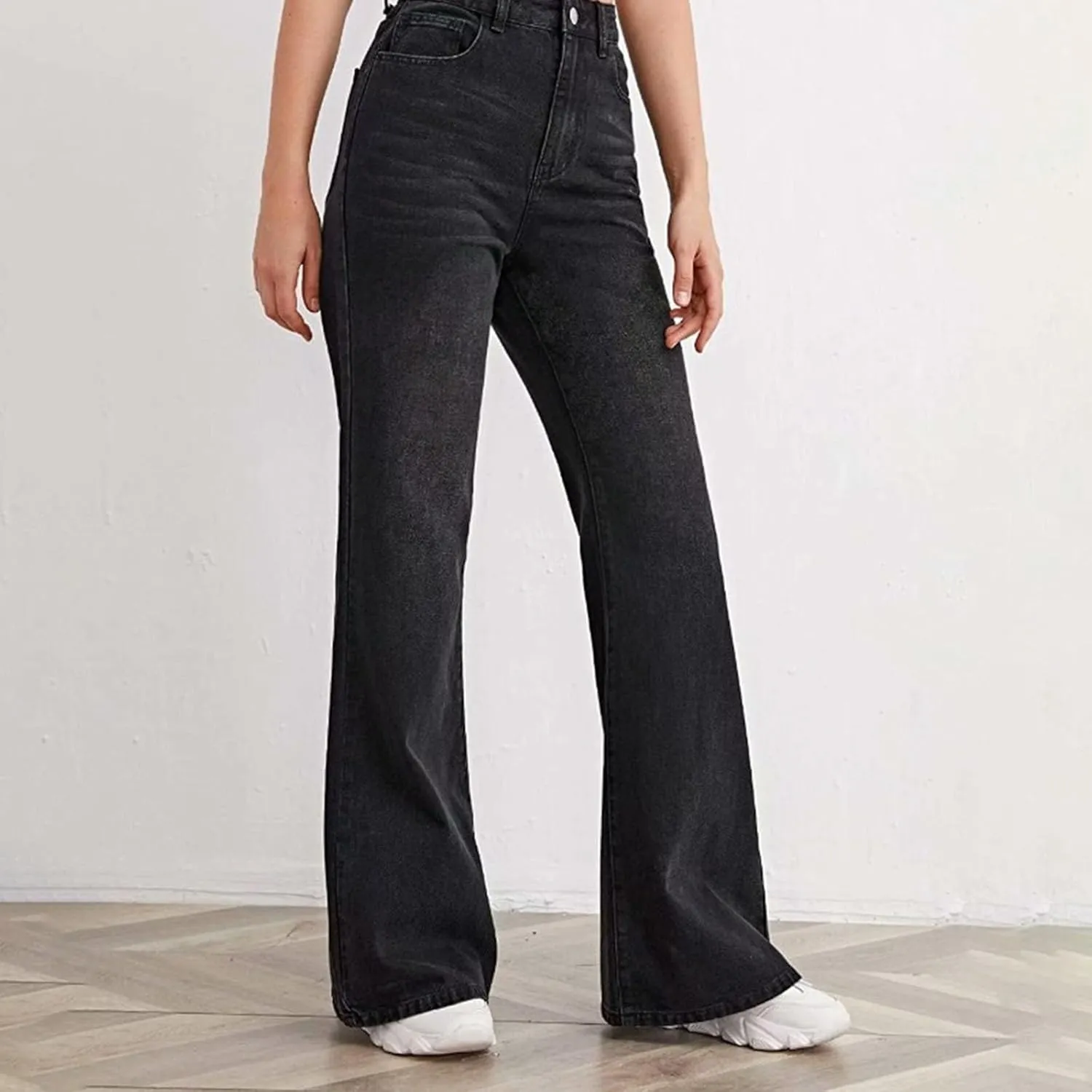 Women's High Waisted Wide Leg Jeans with Forward Pockets Trendy Casual Denim Pants for Comfort and Style Everyday