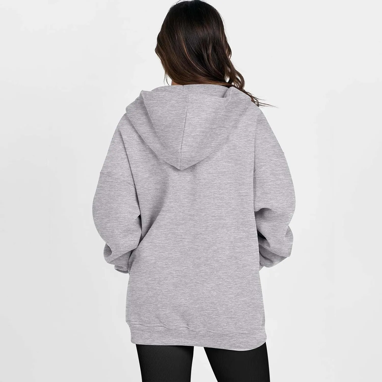 Women's Oversized Hoodies Fleece Lined Zip Up Sweatshrits Casual Fall Jackets Loose Fit Sweatshirt with Pockets