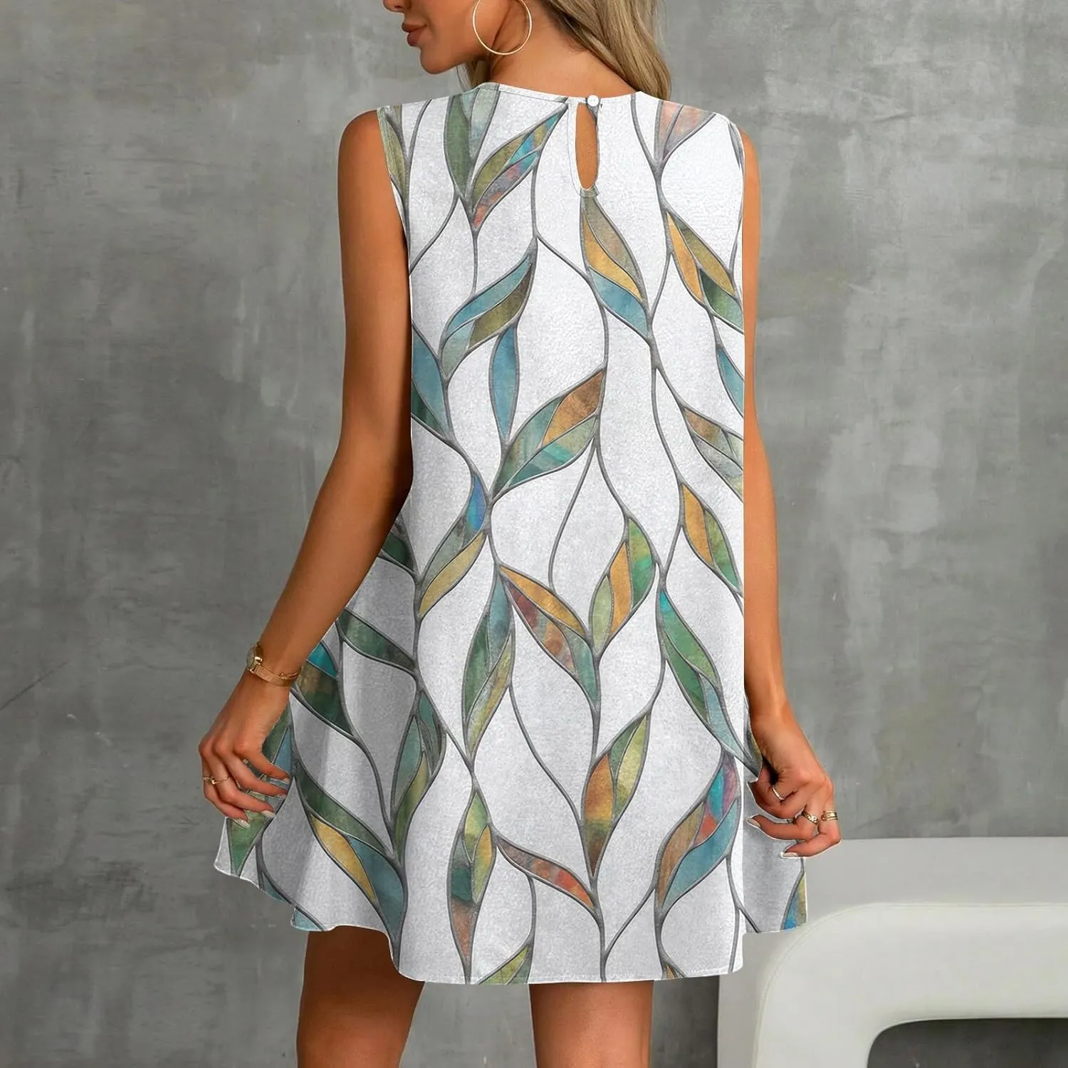 Women's Ruffle Hem Sleeveless Tank Dress Womens Sundress Summer Dresses for Women 2025 Spring Beach Boho Mini Dress