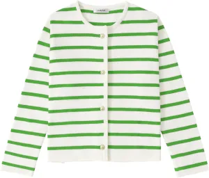 Women's Striped Cardigan Sweater Trendy Long Sleeve Button Down Crewneck Knit Cardigans