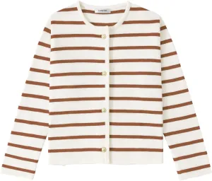 Women's Striped Cardigan Sweater Trendy Long Sleeve Button Down Crewneck Knit Cardigans