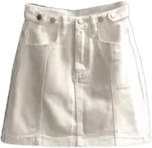Women's Summer Denim Skirt for High Waisted Slimming A-Line Short Skirt with Wrapped Buttocks
