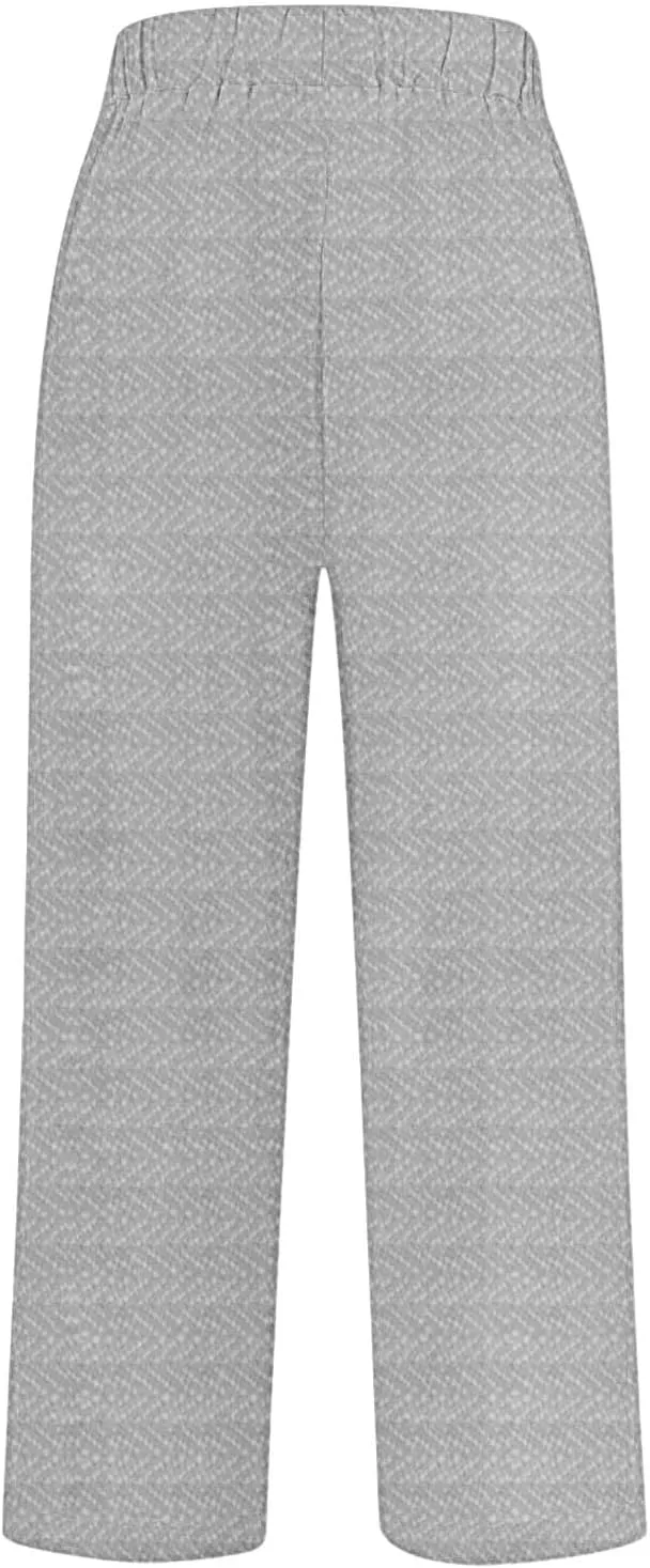Women's Wide Leg Pants with Pockets Casual Loose Pants Wide Leg Loose Cotton Linen Palazzo Women's Beach