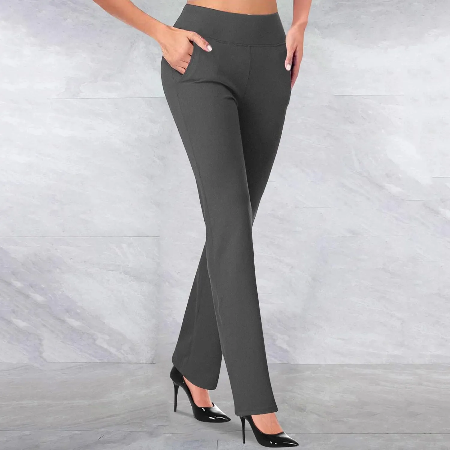 Work Pants for Women 2025 High Waist Stretch Soft Comfy Athletic Workout Yoga Pants Fashion Casual Business Trousers