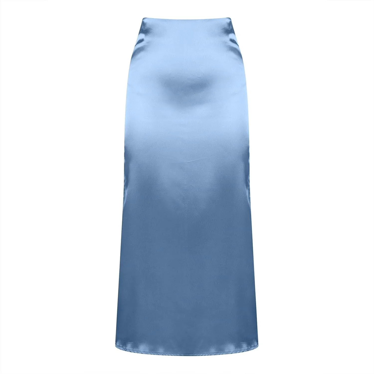 Xiaojmake Satin Skirts for Women Trendy High Waisted Waistband Flared Casual A Line Midi Skirt Zipper Elegant Work Skirts