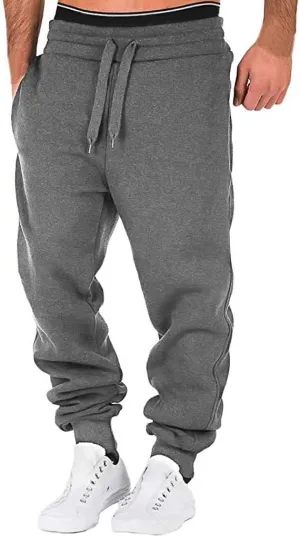 XUETON Men Cargo Jogger Sweatpants Elastic Waist Slim Fit Athletic Jogger Workout Track Pants Drawstring Khaki Chinos Trouser(Dark Gray,Large)
