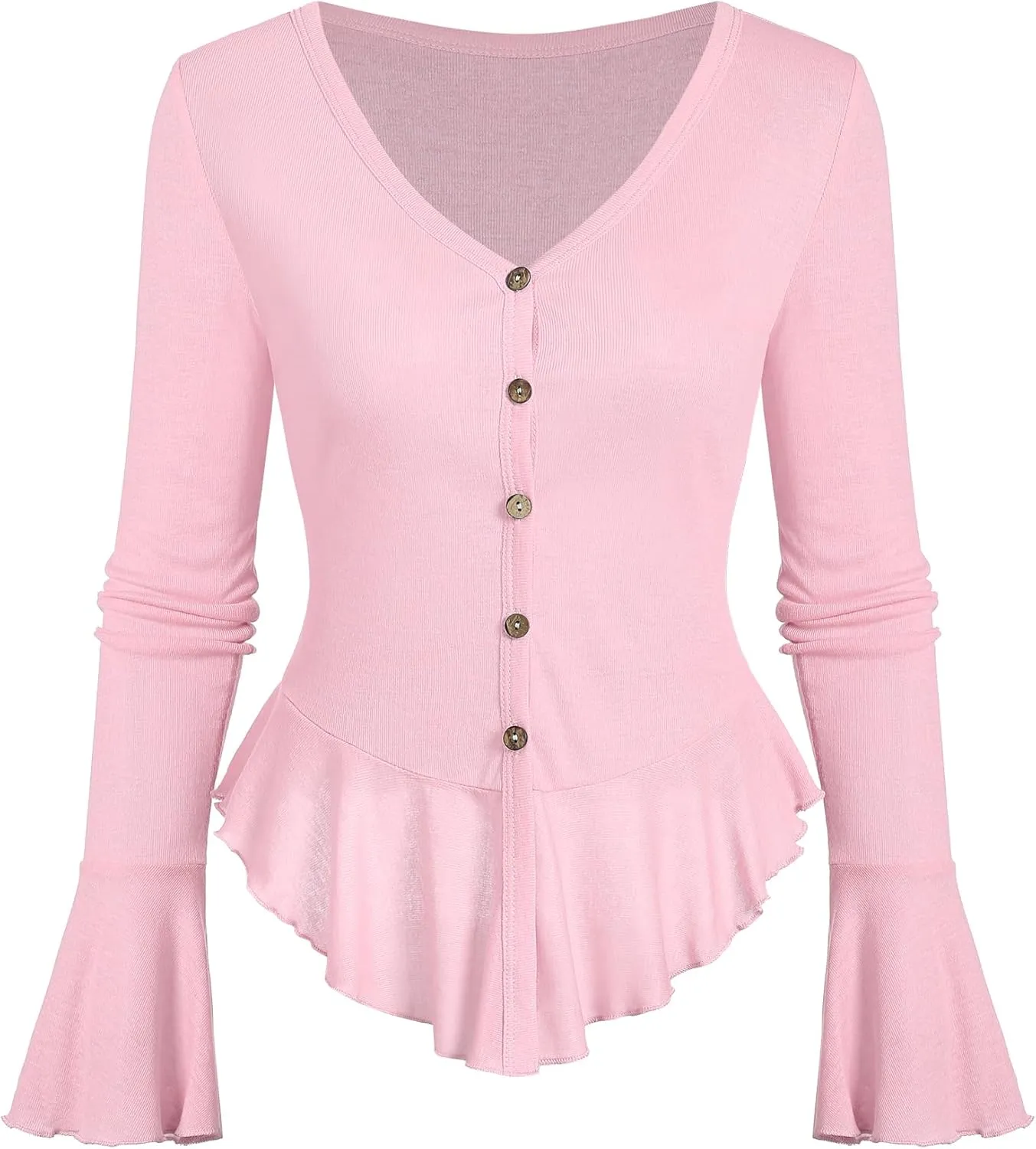 ZAFUL Women Long Sleeve Open Front Knit Cardigans Lightweight Summer Y2k Cropped Bolero Shrug Sheer Cute Trendy Going Out Top