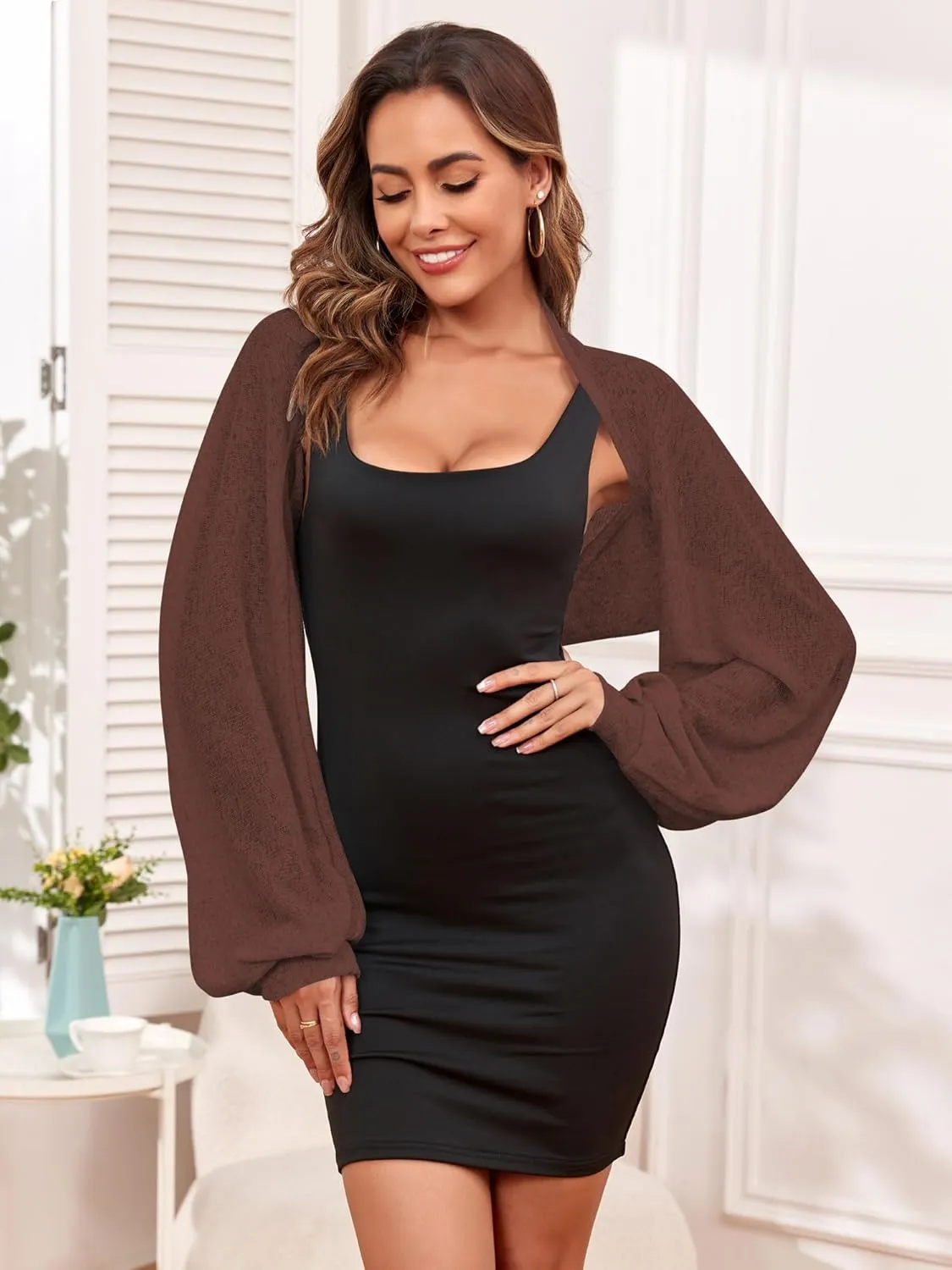 ZAFUL Women's Sheer Shrug Y2K Long Sleeve Cardigans 2025 Irregular Tie Front Bolera